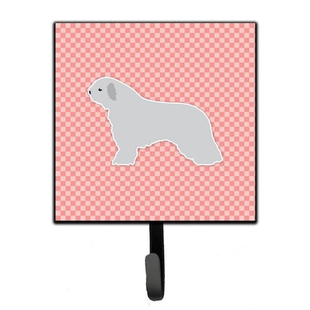 Jensendistributionservices Spanish Water Dog Checkerboard Pink Leash or Key Holder MI1707772